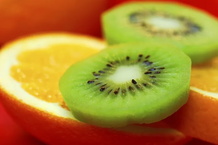 Framed Print : Orange slice and kiwi slices, vitamin C Framed Print : Orange slice and kiwi slices, vitamin C