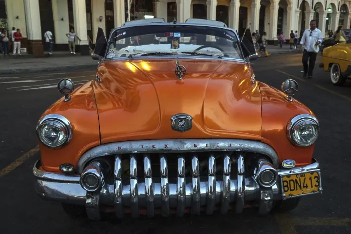 Framed Print : Orange vintage car, 1950s Buick Framed Print : Orange vintage car, 1950s Buick