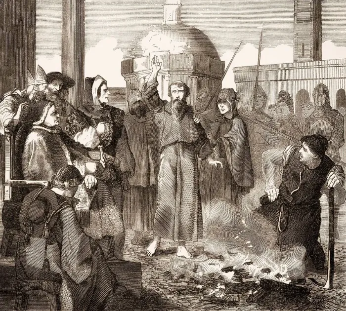 Framed Print : The ordeal by fire of Saint Peter Damian Framed Print : The ordeal by fire of Saint Peter Damian