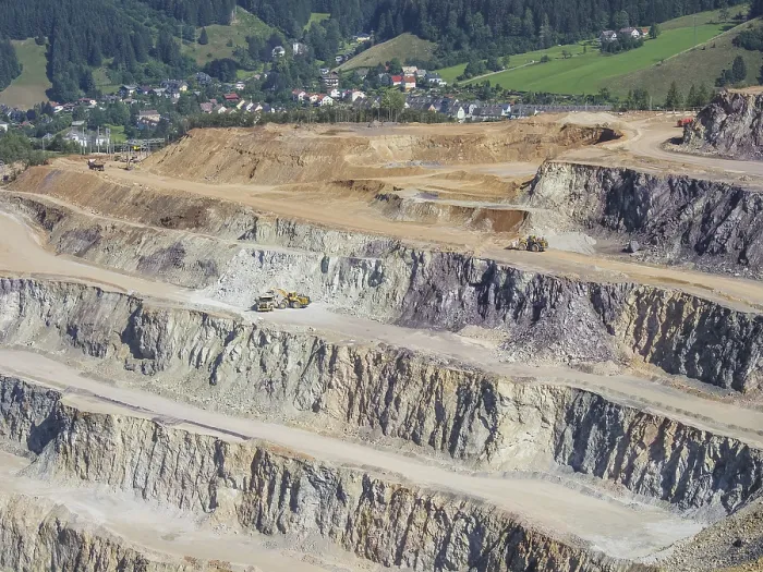 Framed Print : Ore mining, opencast mining, Erzberg near Eisenerz