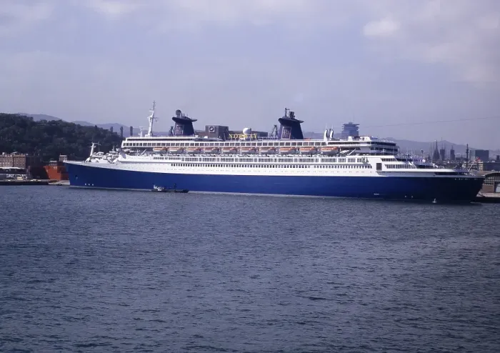 Framed Print : Originally the SS France built in 1962, cruise ship SS Norway, pictured 1999 in Barcelona, Spain, scrapped 2008, Europe Framed Print : Originally the SS France built in 1962, cruise ship SS Norway, pictured 1999 in Barcelona, Spain, scrapped 2008, Europe
