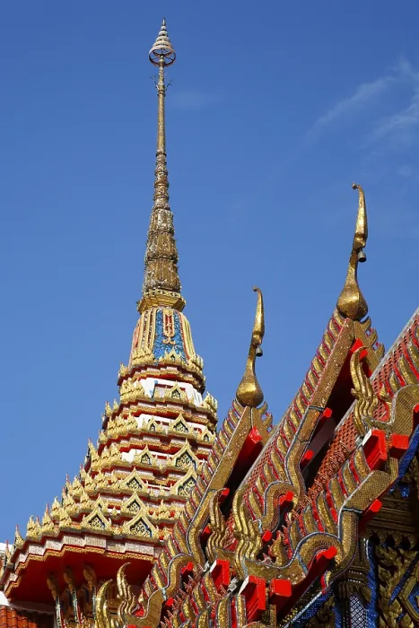 Framed Print : Ornate gable and spire, Wat Chalong temple Framed Print : Ornate gable and spire, Wat Chalong temple