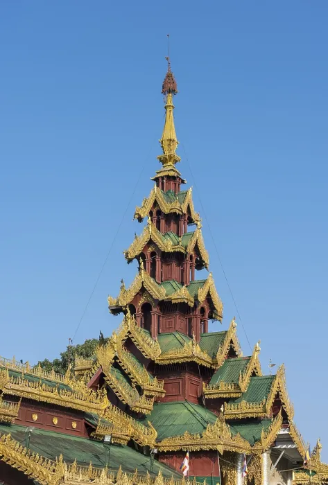 Framed Print : Ornate roof, Shwedagon Pagoda, Yangon