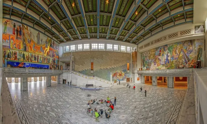 Framed Print : Oslo City Hall Interior Panorama Oslo Norway Framed Print : Oslo City Hall Interior Panorama Oslo Norway