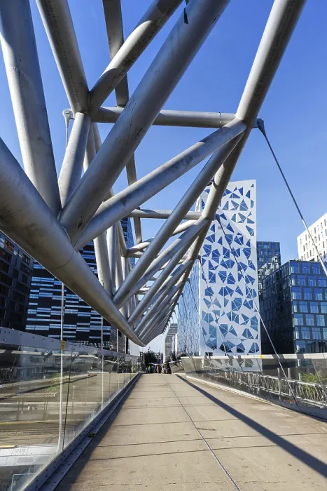 Framed Print : Oslo skyline modern city architecture building with bridge in Barcode District in Oslo Framed Print : Oslo skyline modern city architecture building with bridge in Barcode District in Oslo
