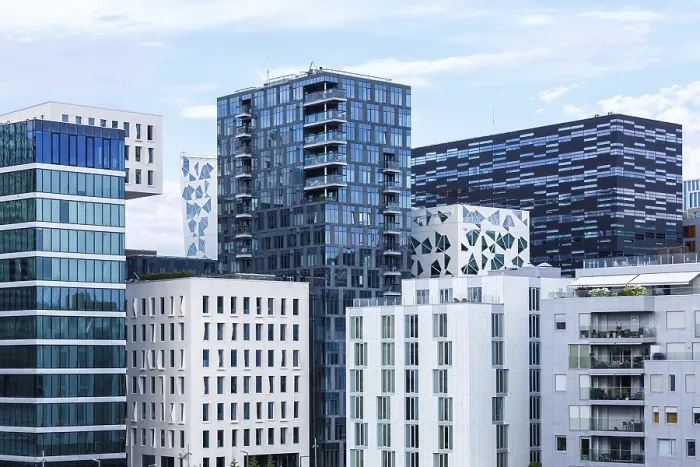 Framed Print : Oslo skyline modern city architecture buildings real estate office building in the Barcode District in Oslo Framed Print : Oslo skyline modern city architecture buildings real estate office building in the Barcode District in Oslo