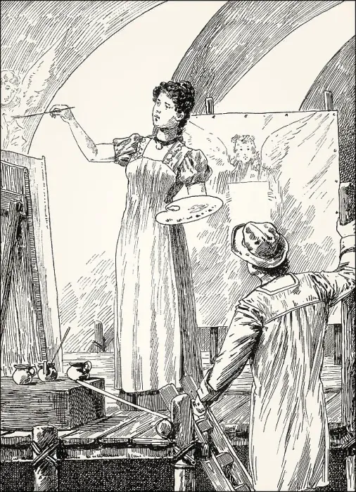 Framed Print : Ottilie and the architect, scene from the novel Elective Affinities Framed Print : Ottilie and the architect, scene from the novel Elective Affinities