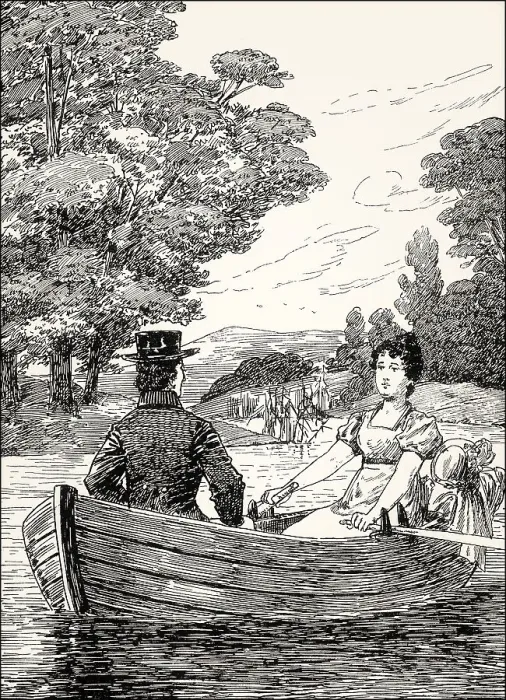 Framed Print : Ottilie and Lord, scene from the novel Elective Affinities Framed Print : Ottilie and Lord, scene from the novel Elective Affinities
