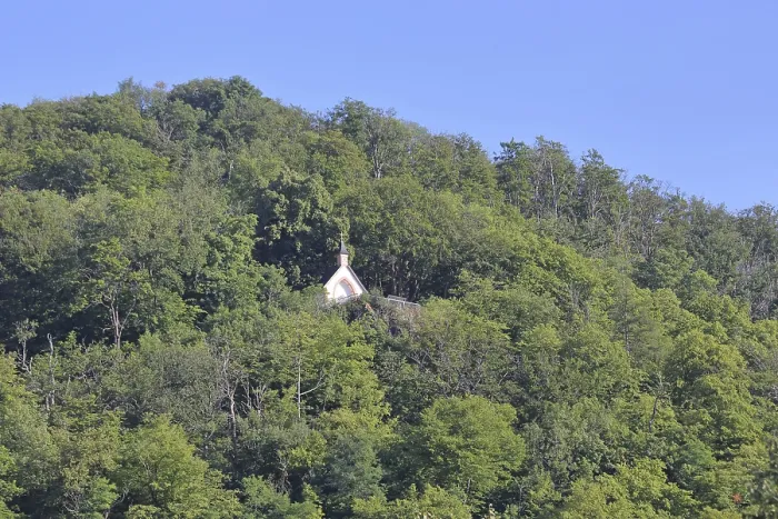 Framed Print : Ottilien Chapel in the mountain with forest Framed Print : Ottilien Chapel in the mountain with forest