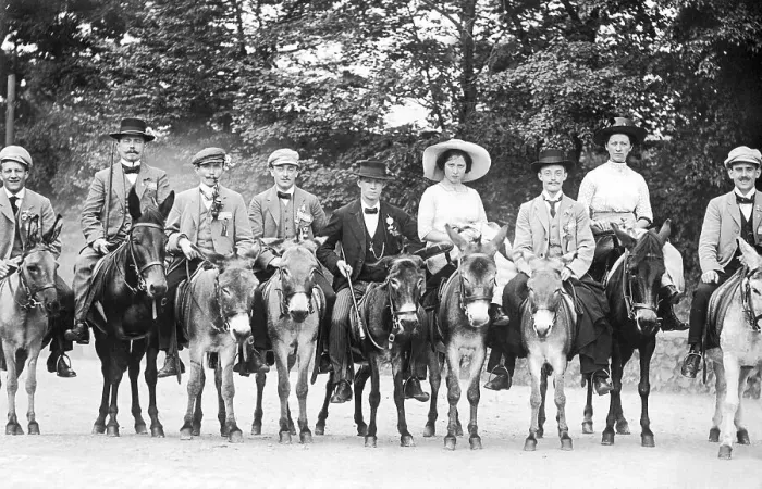 Framed Print : Outing on donkeys, historic photograph