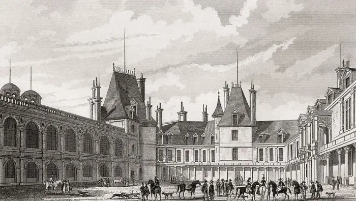 Framed Print : The Oval Courtyard, Chateau de Fontainebleau