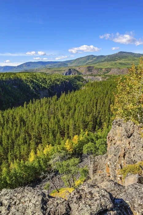 Framed Print : Overlooking the Stikine River canyon near Day's Ranch