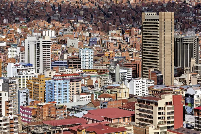 Framed Print : Overview of a city with numerous modern buildings Framed Print : Overview of a city with numerous modern buildings