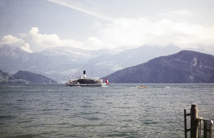 Framed Print : Paddle steamer, Lake Lucerne, Weggis, Canton Lucerne, Switzerland, Europe 1959, Europe Framed Print : Paddle steamer, Lake Lucerne, Weggis, Canton Lucerne, Switzerland, Europe 1959, Europe
