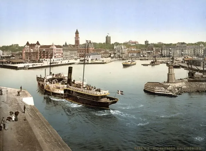 Framed Print : A paddle steamer, possibly named Copenhagen or Kobenhavn