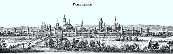 Framed Print : Paderborn in the Middle Ages, North Rhine-Westphalia Framed Print : Paderborn in the Middle Ages, North Rhine-Westphalia