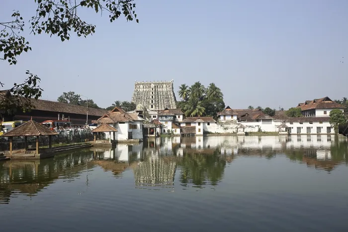 Framed Print : Padmanabhaswami temple and tank or lake