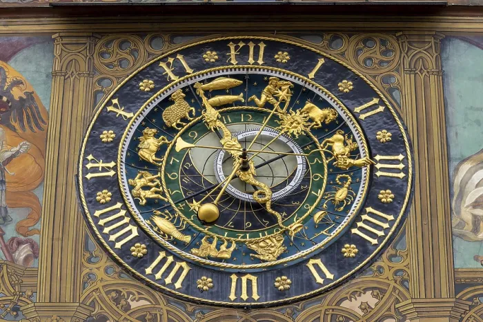 Framed Print : Painted facade and astronomical clock on Ulm Town Hall from the 15th century