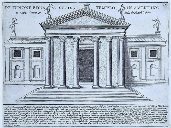 Framed Print : The painting depicts the temple of Juno on the Aventine