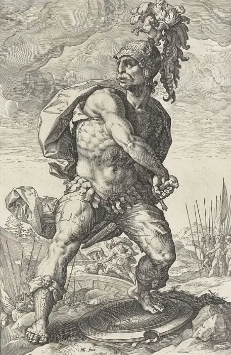 Framed Print : This painting by Hendrick Goltzius served as inspiration for the Indian miniature painter Kesu Das