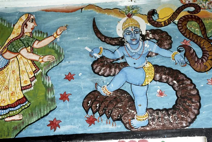 Framed Print : Painting of lord Krishna, Dilwara