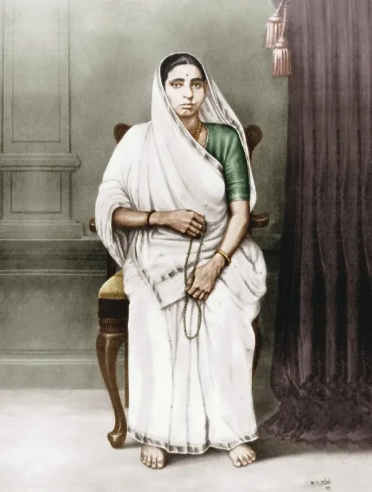 Framed Print : Painting of Putlibai mother of Mahatma Gandhi, India, Asia, 1870, Asia