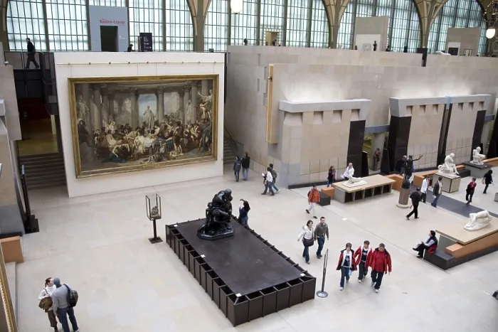 Framed Print : Paintings and sculpture in The Musee d'Orsay Art Museum Paris