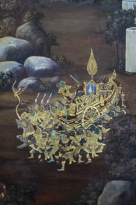 Framed Print : Paintings at Wat Phra Kaew, Grand Palace Framed Print : Paintings at Wat Phra Kaew, Grand Palace