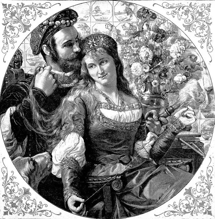 Framed Print : A pair of lovers of the patricians from Gdansk in 1500
