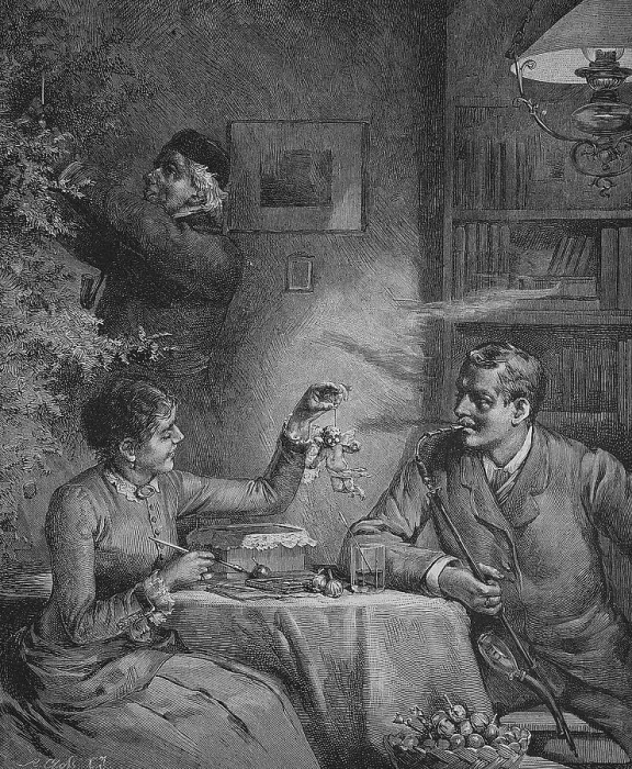 Framed Print : Pair preparing for Christmas Eve