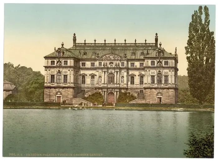 Framed Print : Palace and pond in the large garden