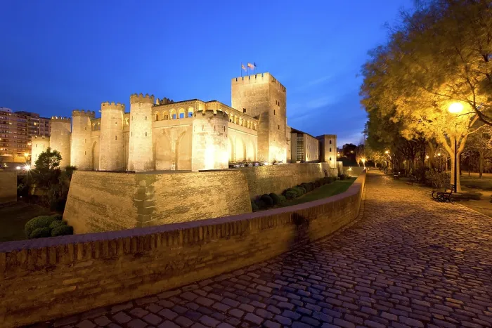 Framed Print : Palacio de Aljaferia palace illuminated at night Framed Print : Palacio de Aljaferia palace illuminated at night