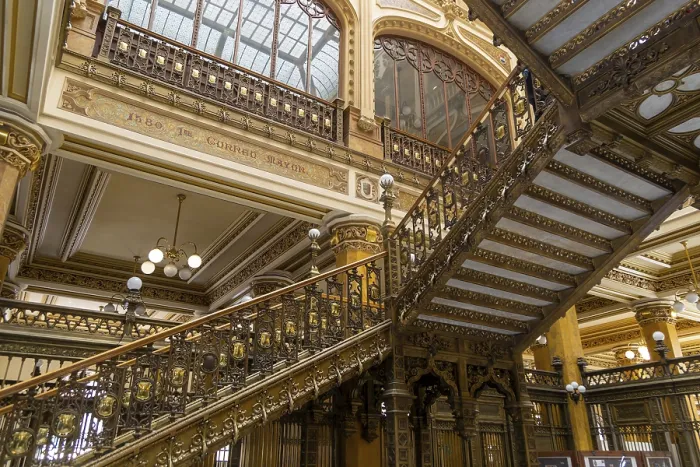 Framed Print : Palacio de Correos de Mexico, palatial interior of historic Post Office building in city centre
