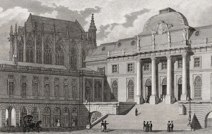 Framed Print : The Palais de Justice, Paris, antique steel engraved print Framed Print : The Palais de Justice, Paris, antique steel engraved print