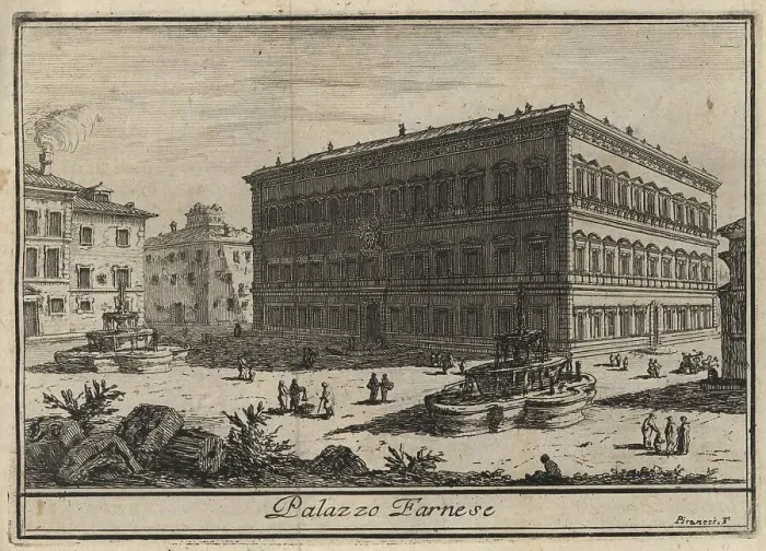 Framed Print : Palazzo Farnese, 1767, Rome, Italy