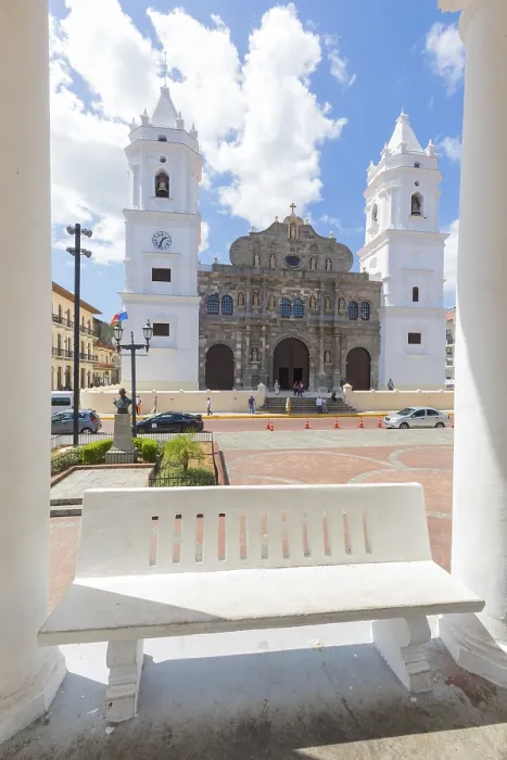 Framed Print : Panama city Panama January 2019 Panama City Cathedral iin a sunny day