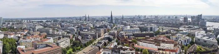 Framed Print : Panorama, city view, view over the city with church towers Framed Print : Panorama, city view, view over the city with church towers