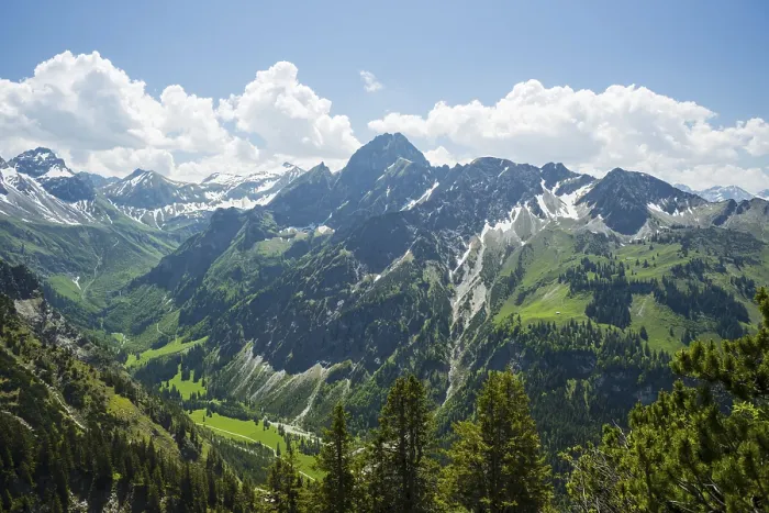 Framed Print : Panorama from the gliding path into the rear Oytal and to Hoefats