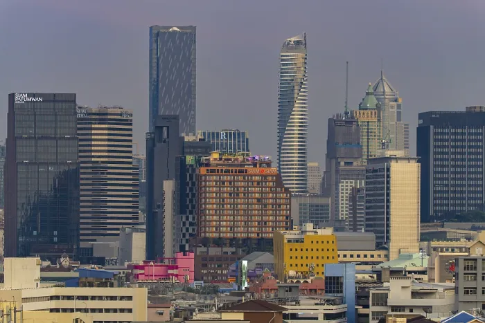Framed Print : Panorama of Golden Mount, Bangkok skyline