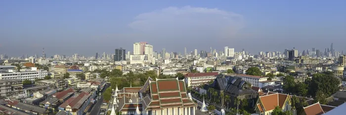 Framed Print : Panorama from Golden Mount, skyline of Bangkok