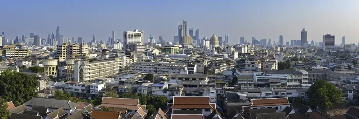 Framed Print : Panorama from Golden Mount, skyline of Bangkok Framed Print : Panorama from Golden Mount, skyline of Bangkok