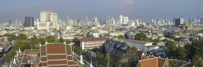 Framed Print : Panorama from Golden Mount, skyline of Bangkok Framed Print : Panorama from Golden Mount, skyline of Bangkok