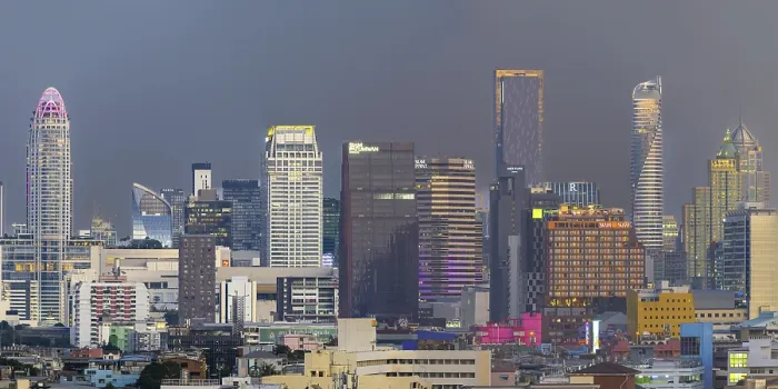 Framed Print : Panorama from Golden Mount, skyline of Bangkok