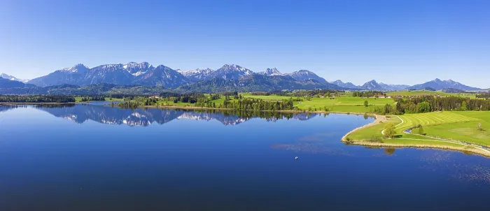 Framed Print : Panorama, Hopfensee, Tannheimer mountains with Gehrenspitze Framed Print : Panorama, Hopfensee, Tannheimer mountains with Gehrenspitze
