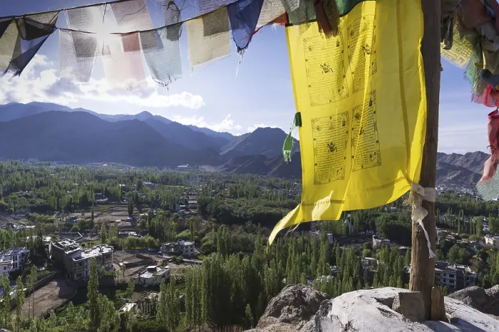 Framed Print : Panorama over Leh and the Indus Valley to the Indian Himalayas Framed Print : Panorama over Leh and the Indus Valley to the Indian Himalayas