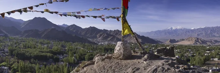 Framed Print : Panorama over Leh and the Namgyal Tsemo Gompa monastery on Tsenmo Hill