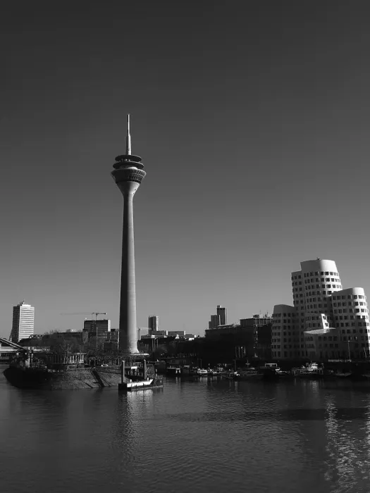 Framed Print : Panorama of the Media Harbour with Rhine Tower