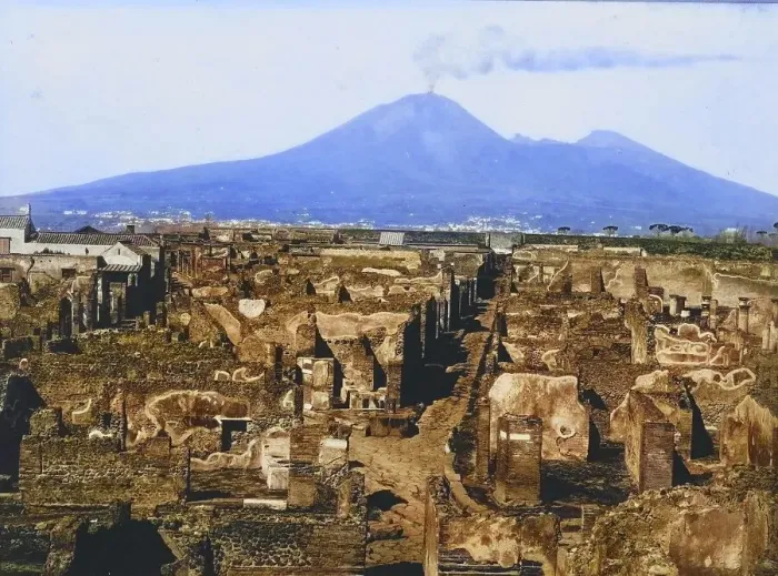Framed Print : Panorama of Pompeii in 1888, Italy Framed Print : Panorama of Pompeii in 1888, Italy