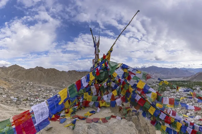 Framed Print : Panorama from Tsenmo Hill over Leh and the Indus Valley