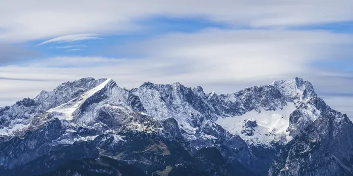 Framed Print : Panorama of the Wetterstein mountains with Alpspitze 2628m and Zugspitze 2962m